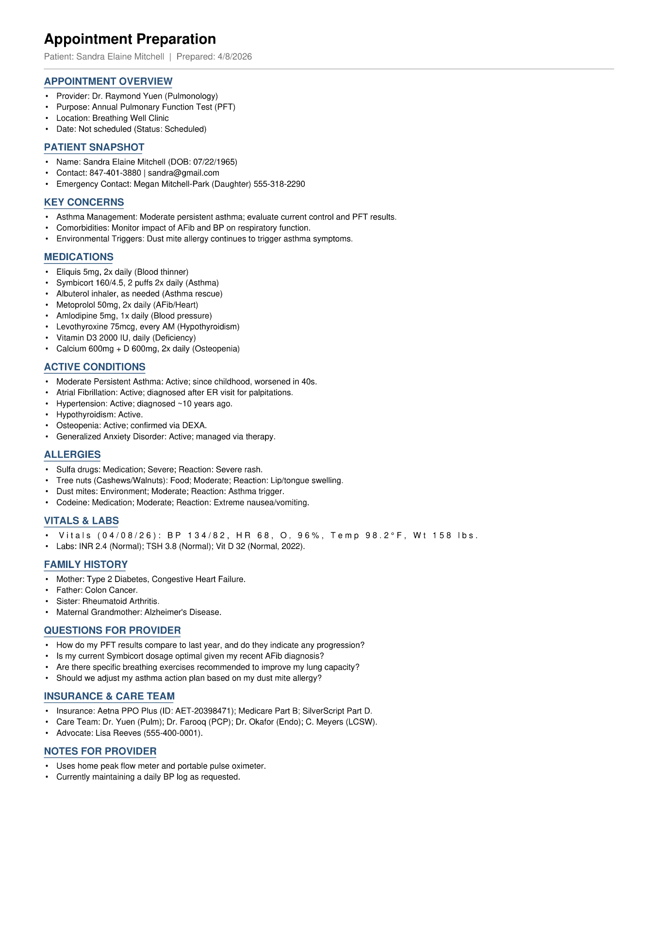 Appointment Coordination & Prep